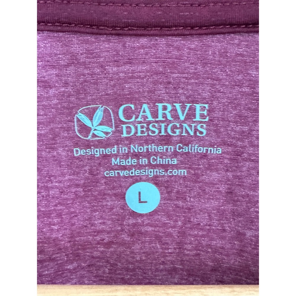 Carve Designs Banzai Top Large Burgundy Pink Striped Boxy Crop Tee Size L - Picture 5 of 9